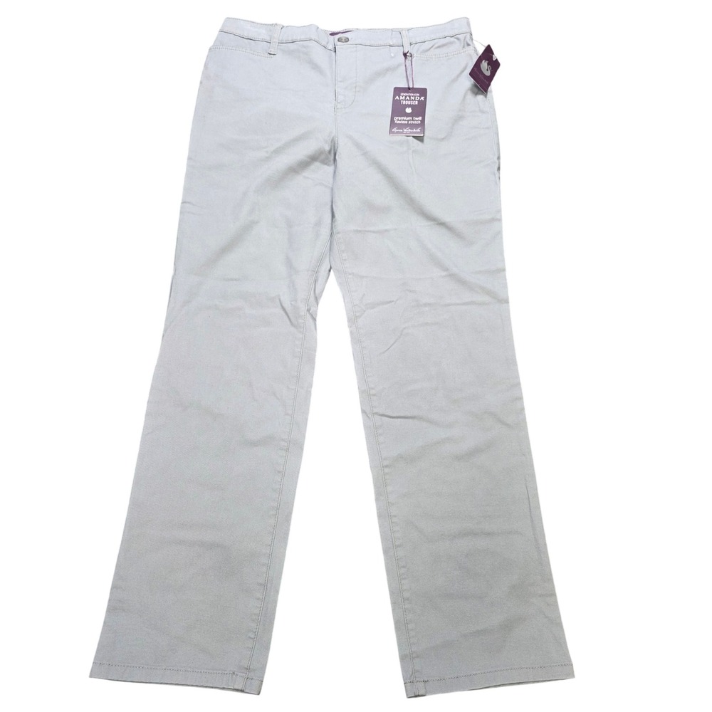 Gloria Vanderbilt Amanda Trouser Women's Size 12 Short Gray Straight Leg NWT